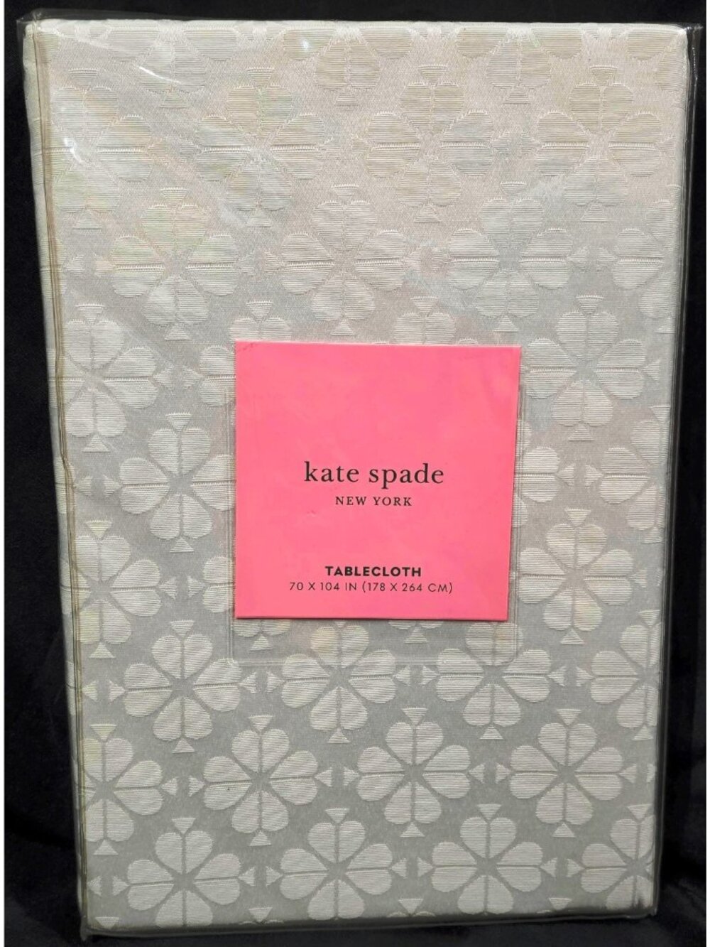 kate spade Flower TABLECLOTH Oblong 70x104" fresh cream off white UNUSED in pkg